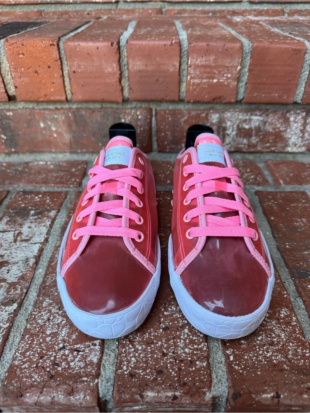Keds x Kate Spade Clear Pink Sheer TPU Mesh Lace Up Sneaker Women's Size 8